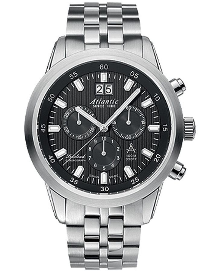 Часы Atlantic Seacloud Chronograph 73465.41.61 — мужские, черный