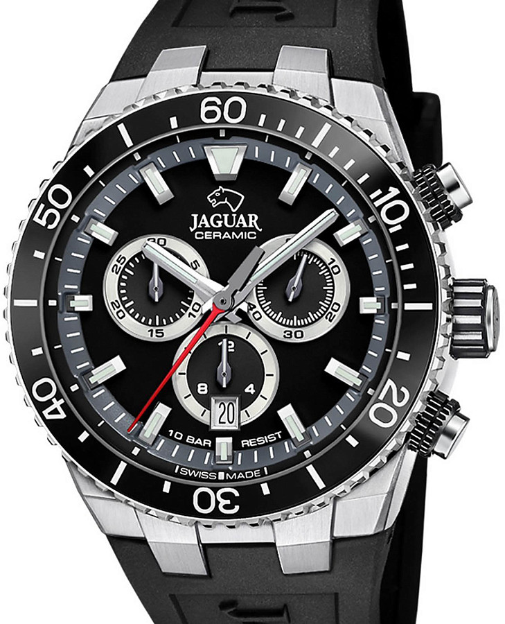 Часы Jaguar Ceramic J1021/3 — кварцевые, металл сталь
