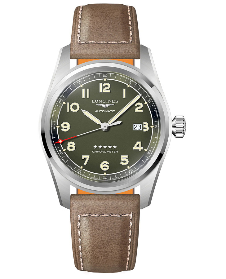 Часы Longines Spirit L3.811.4.03.2 — мужские, зеленый