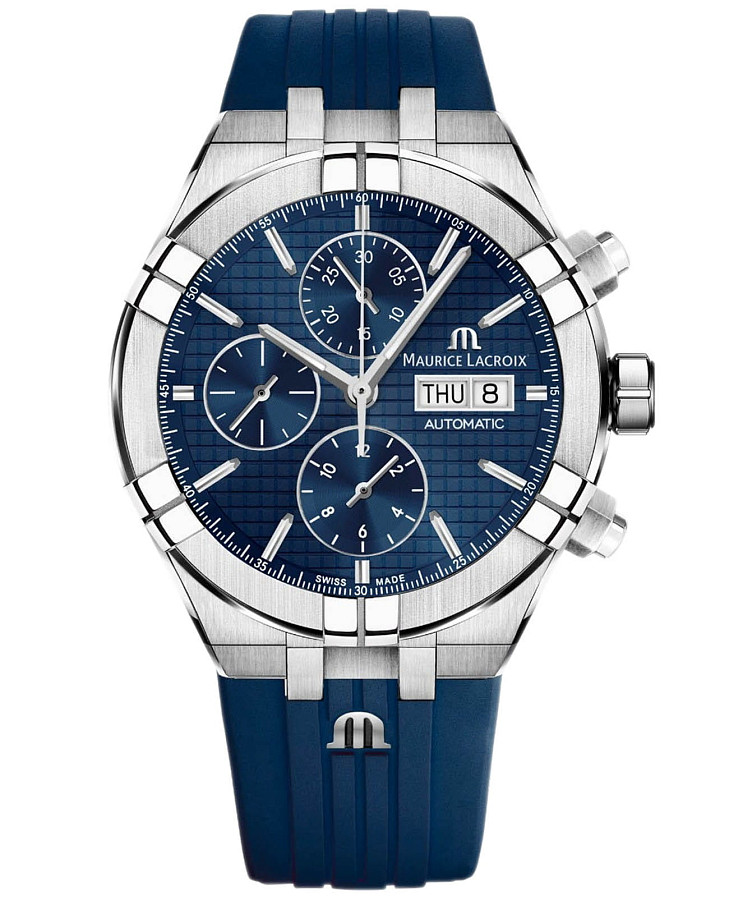 Часы Maurice Lacroix Aikon Automatic Chronograph AI6038-SS000-430-4 — мужские, синий
