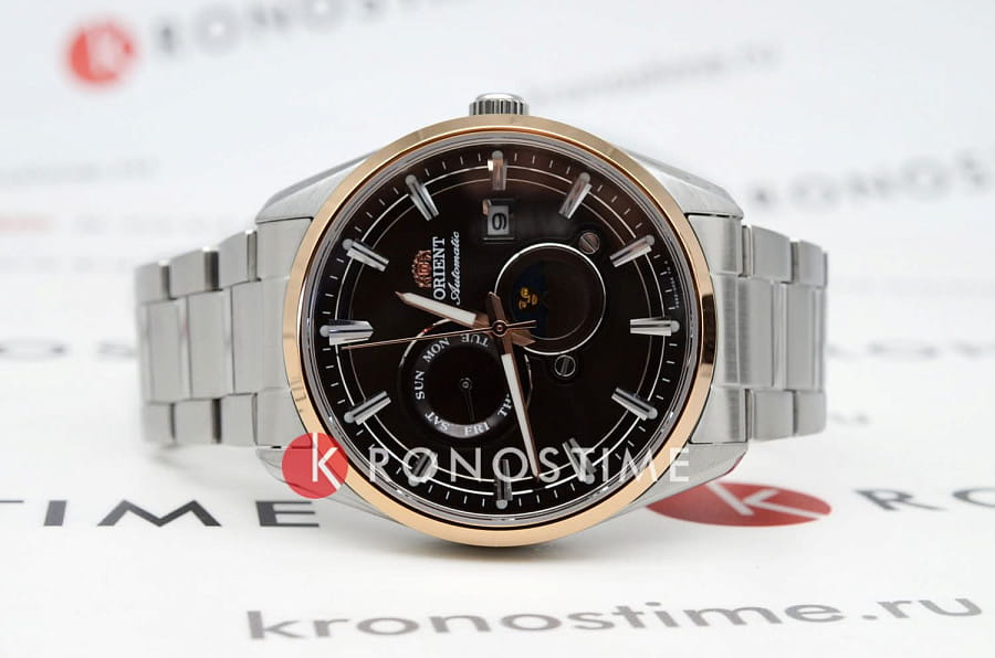 Часы Orient Stretto Sun & Moon RA-AK0313Y — механические, металл сталь