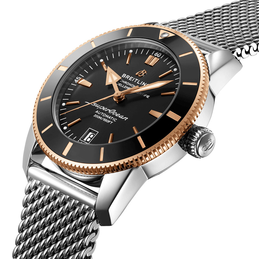 Часы Breitling Superocean Heritage B20 Automatic 42 UB2010121B1A1 — механические, сталь металл золото