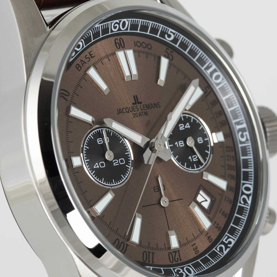 Часы Jacques Lemans Liverpool 1-2117ZF — кожа + силикон, мужские