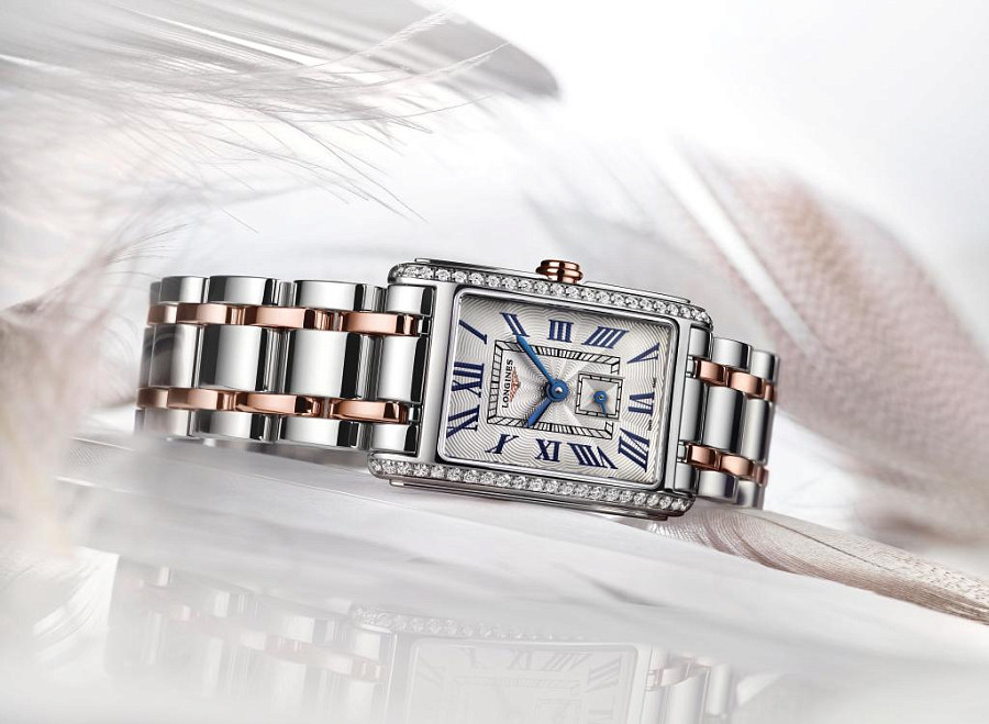 Часы Longines DolceVita L5.512.5.79.7 — женские, нержавеющая сталь и 18 каратное розовое золото