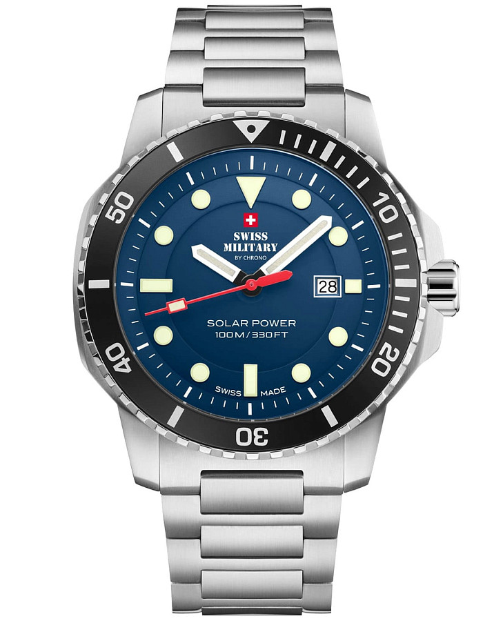 Часы Swiss Military by Chrono Solar Power SMS34102.02 — мужские, синий