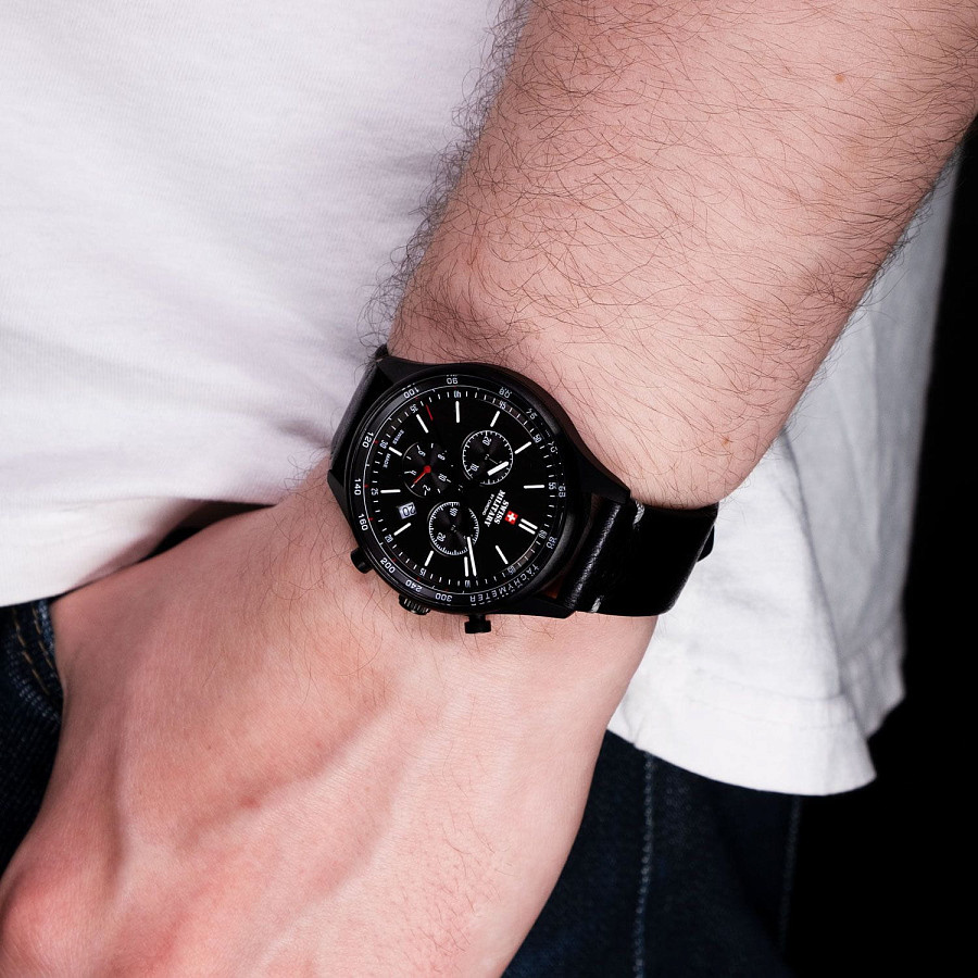 Часы Swiss Military by Chrono SM34081.10 — мужские, черный