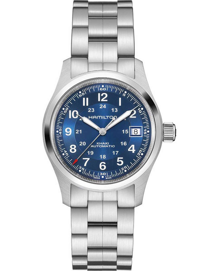 Часы Hamilton Khaki Field Auto H70455140 — мужские, синий