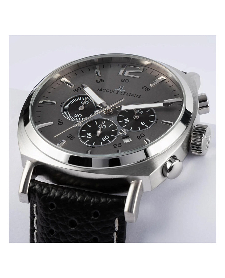 Часы Jacques Lemans Lugano 1-1645P — кварцевые, сталь металл