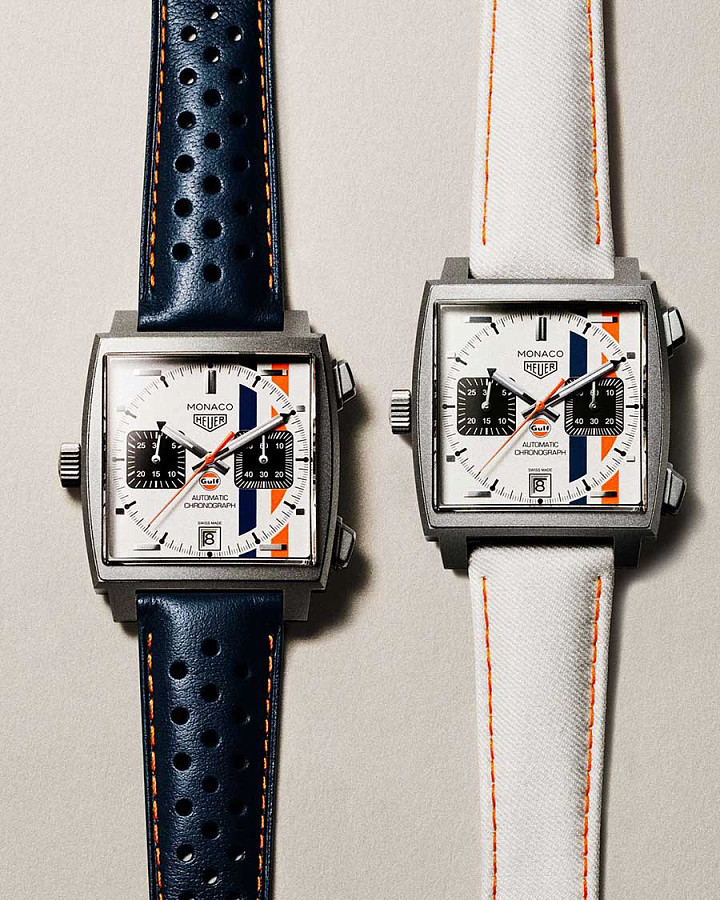 Часы TAG Heuer Monaco Chronograph x Gulf CAW218G.EB0393 — артикул CAW218G.EB0393