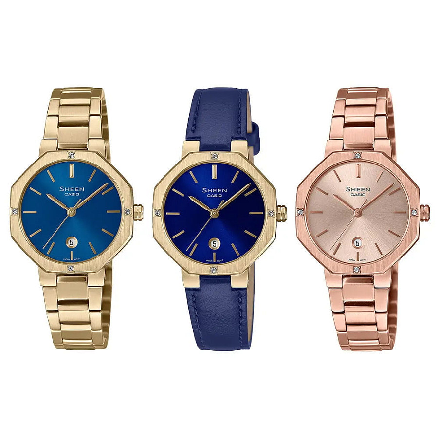 Часы Casio Sheen SHE-4543PG-4A — кварцевые, металл сталь