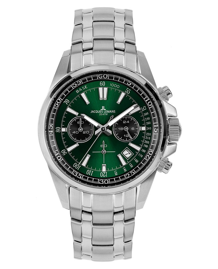 Часы Jacques Lemans Sport 1-2117ZD — мужские, зеленый