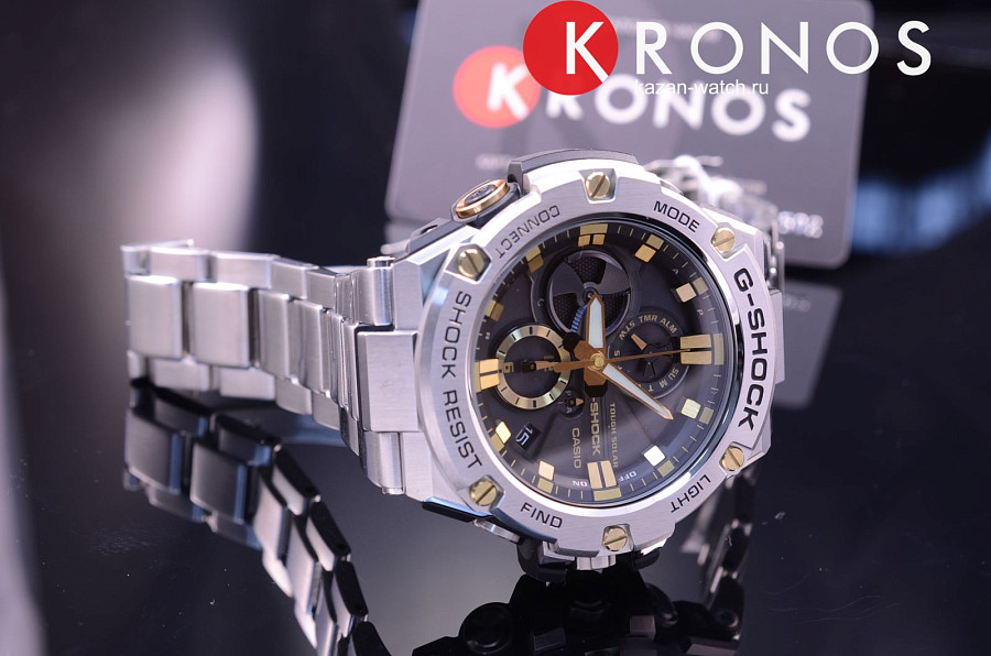 Часы Casio G-Shock GST-B100D-1A9 — электронные, сталь