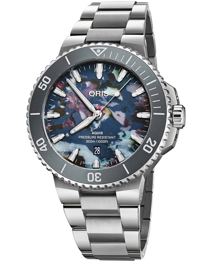 Часы Oris Aquis Date Upcycle 01 733 7789 4150-07 8 23 04PEB — мужские, цветной