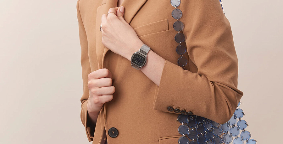 Часы Casio Collection A1000M-1B — мужские, серебристый