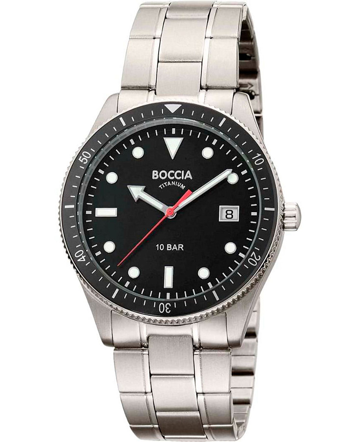 Часы Boccia Titanium 3664-06 — мужские, черный
