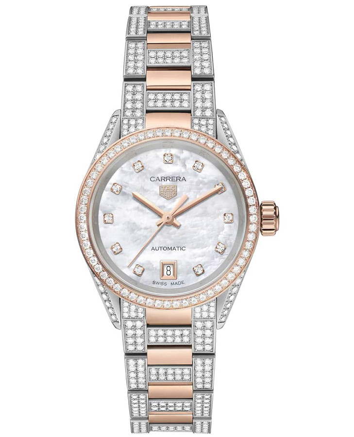 Часы TAG Heuer Carrera Date WBN2451.BD0567 — женские, перламутровый