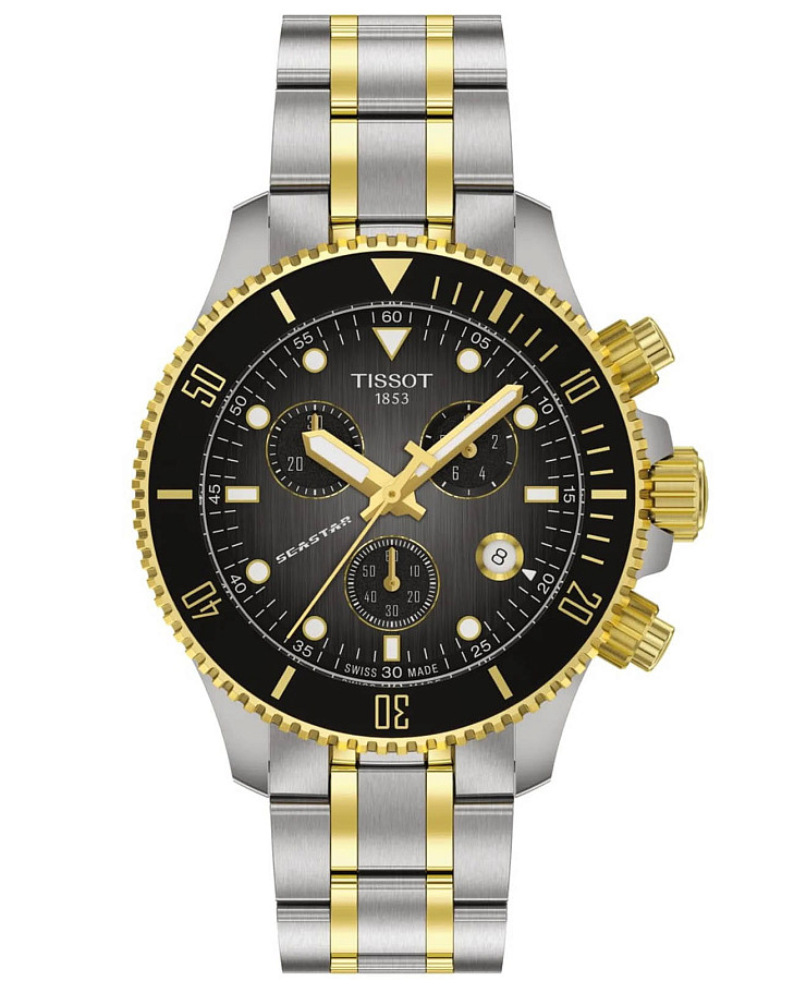 Часы Tissot Seastar 1000 Quartz Chronograph 38mm T120.217.22.061.00 — мужские, черный