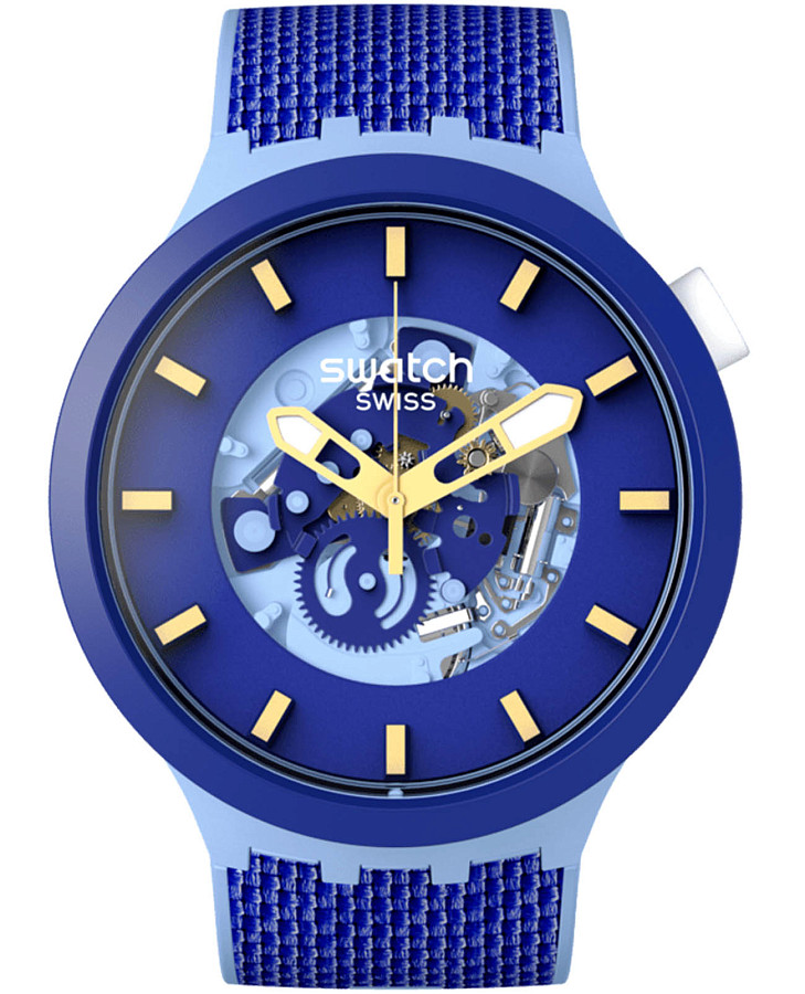 Часы Swatch Big Bold Biosourced Lacquered SB05N105 — мужские, синий