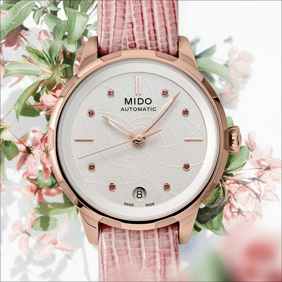 Часы Mido Rainflower M043.207.36.011.00 — белый, металл сталь
