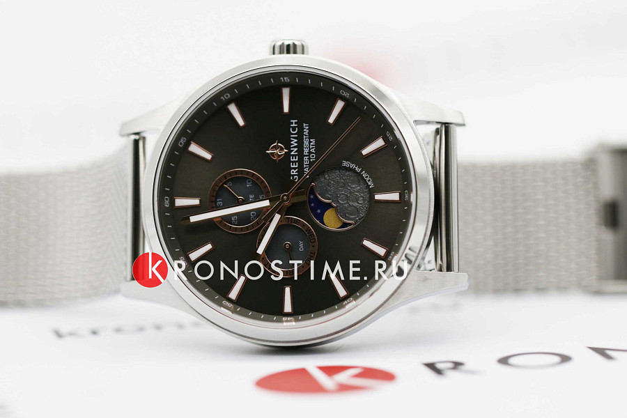 Часы Greenwich Moon Walker GW 058.19.34 — кварцевые, металл сталь