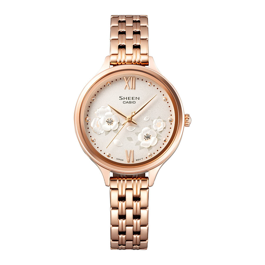 Часы Casio Sheen SHE-4551PG-7AUDF — сталь с ip покрытием, женские
