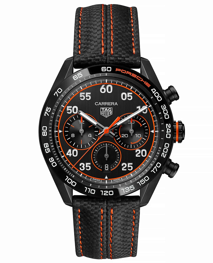 Часы TAG Heuer Carrera X Porsche Orange Racing CBN2A1M.FC6526 — мужские, черный
