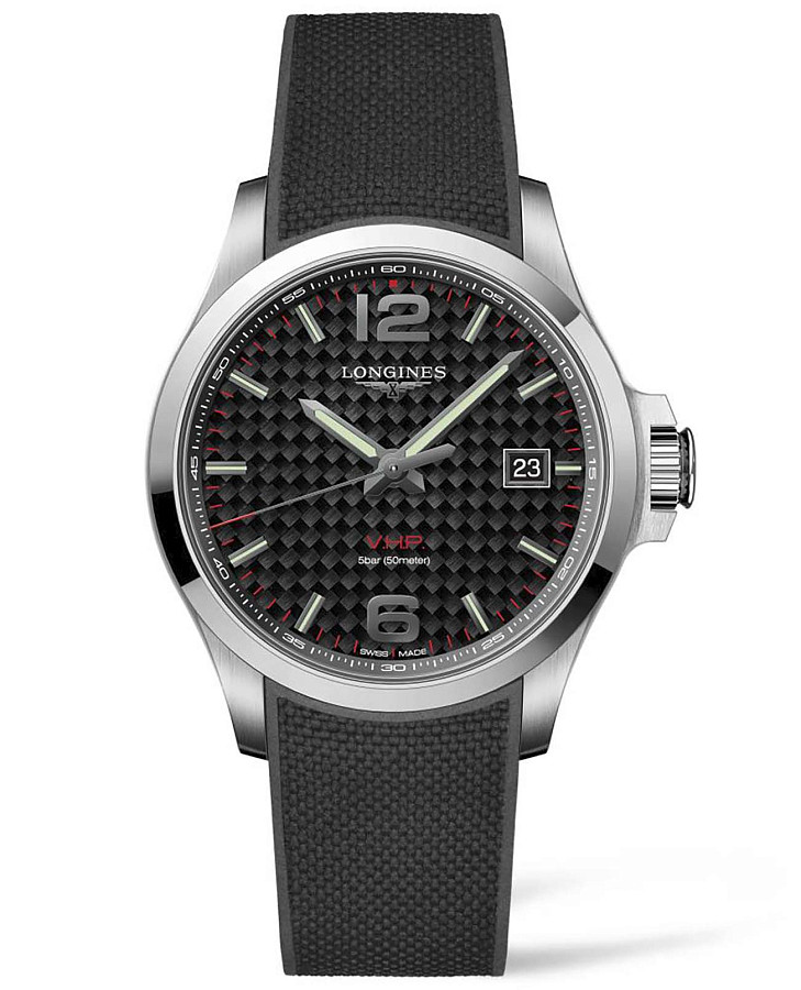 Часы Longines Conquest V.H.P. L3.726.4.66.9 — мужские, черный