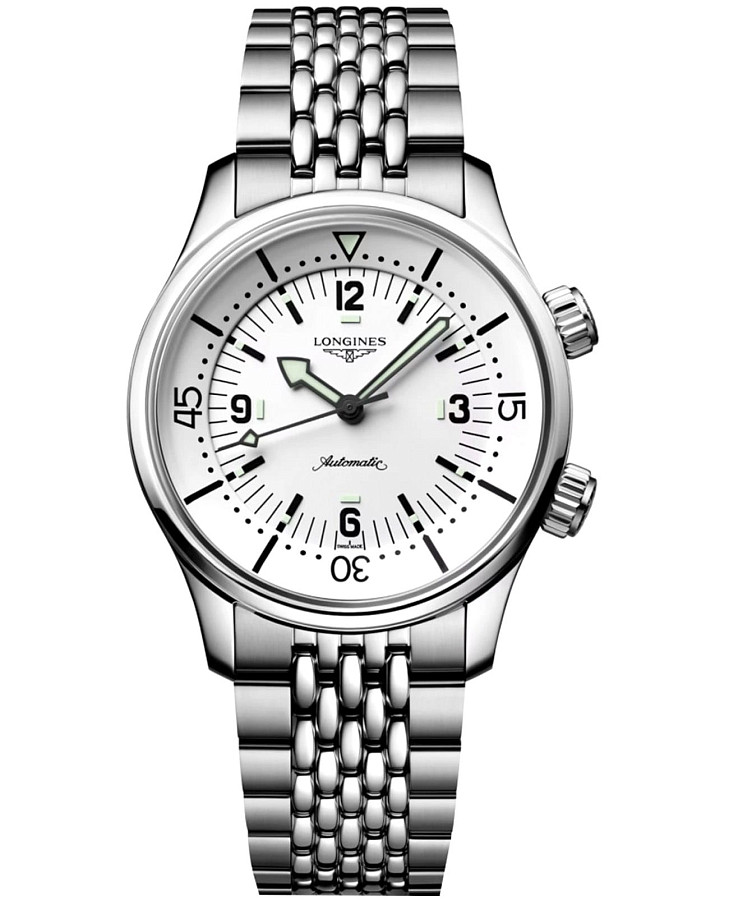 Часы Longines Legend Diver L3.764.4.16.6 — мужские, белый
