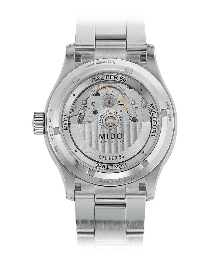 Часы Mido Multifort Dual Time M038.429.11.041.00 — синий, металл сталь