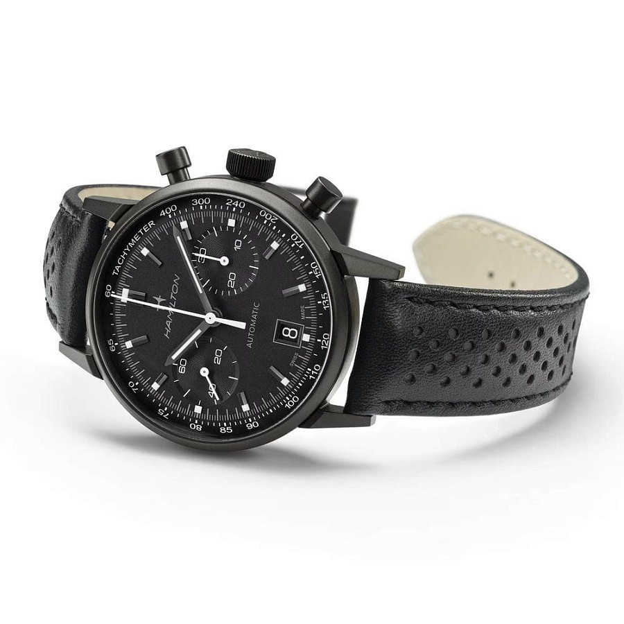 Часы Hamilton American Classic Intra-matic Autochrono Full Black H38446730 — сталь, Швейцария