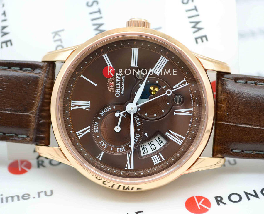 Часы Orient Sun & Moon RA-AK0009T (RN-AK0009T) — металл сталь, кожаный