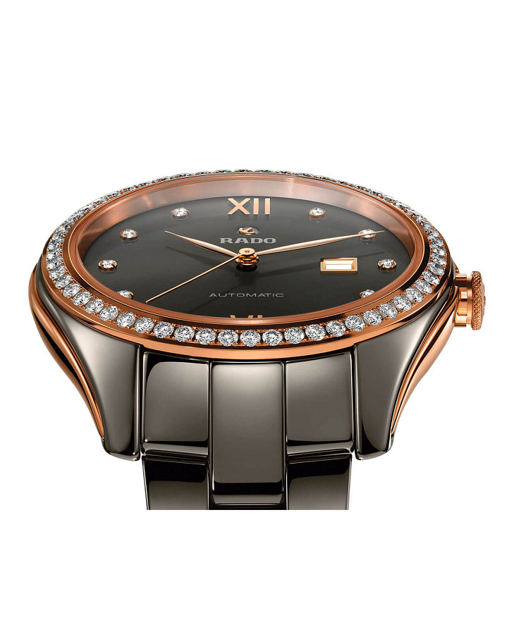 Часы Rado Hyperchrome Automatic Diamonds R32523702 — высокотехнологичная плазменная керамика + ceramos™, женские