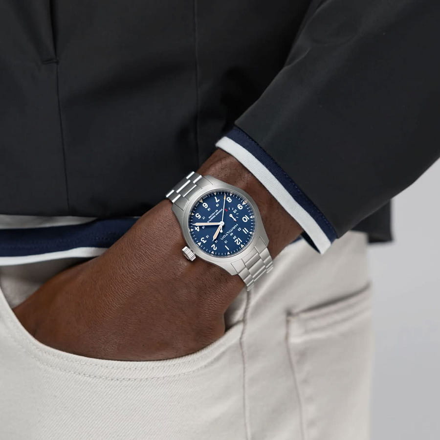 Часы Hamilton Khaki Field Power Reserve H69509140 — нержавеющая сталь, мужские