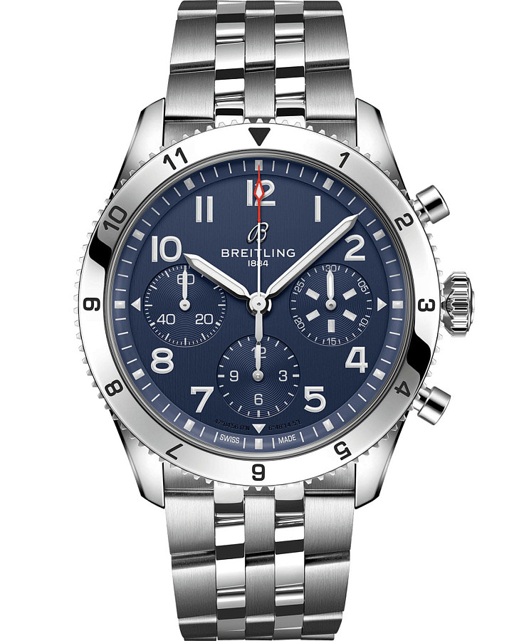 Часы Breitling Classic Avi Chronograph 42 Tribute To Vought F4U Corsair A233801A1C1A1 — мужские, синий