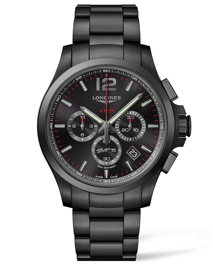 Часы Longines Conquest V.H.P. L3.727.2.56.6 — мужские, черный