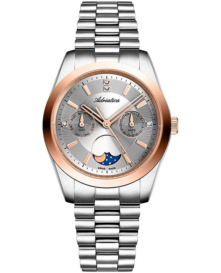 Часы Adriatica Moonphase A3802.R117QF — женские, серебристый