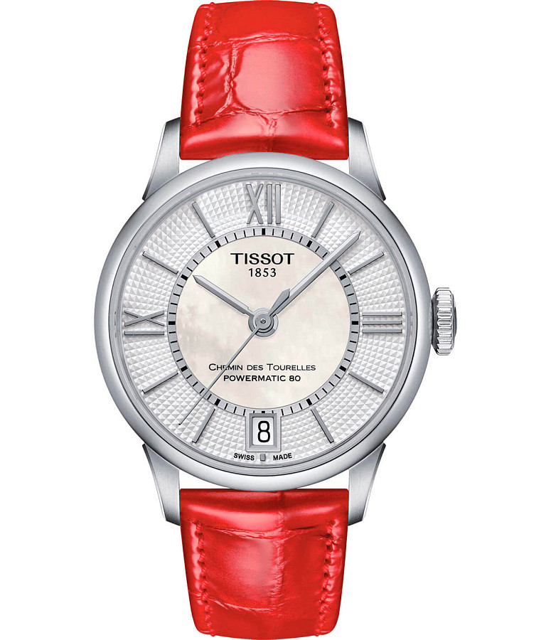 Часы Tissot Chemin des Tourelles Powermatic 80 Lady T099.207.16.118.00 — женские, белый
