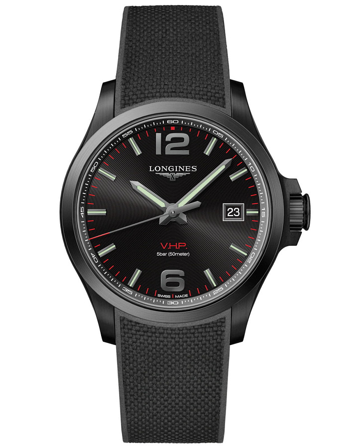 Часы Longines Conquest V.H.P. L3.726.2.56.9 — мужские, черный