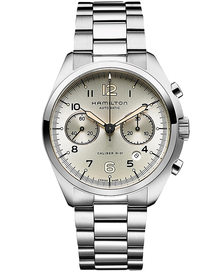 Часы Hamilton Khaki Aviation Pilot Pioneer Auto Chrono H76416155 — мужские, бежевый