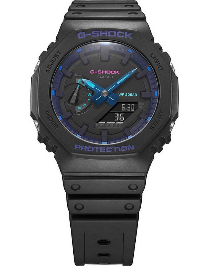 Часы Casio G-Shock Virtual Blue GA-2100VB-1ADR (GA-2100VB-1A) — мужские, пластик