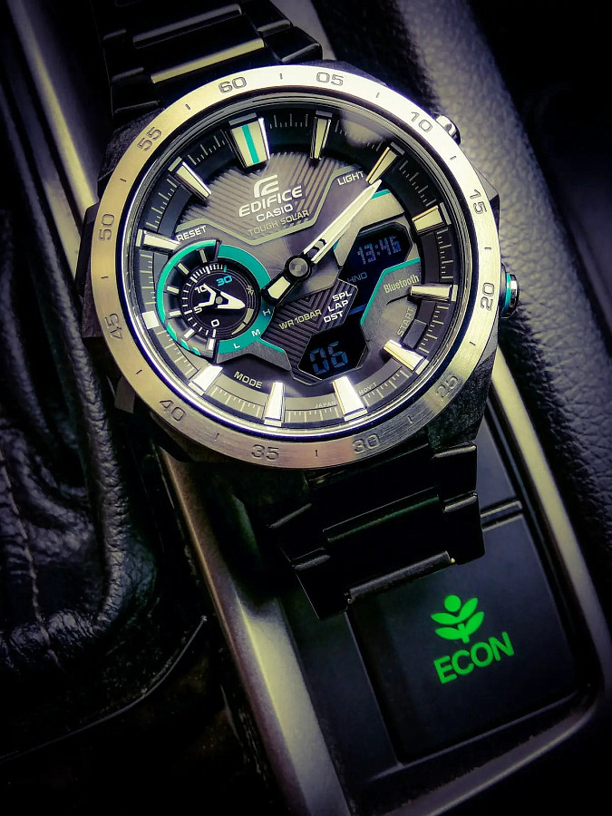 Часы Casio Edifice Windflow ECB-2200DD-1ADF (ECB-2200DD-1AEF) — карбон сталь металл, Япония