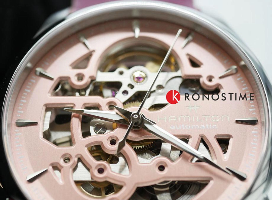 Часы Hamilton Jazzmaster Skeleton Lady Auto H32265870 — кожаный, женские