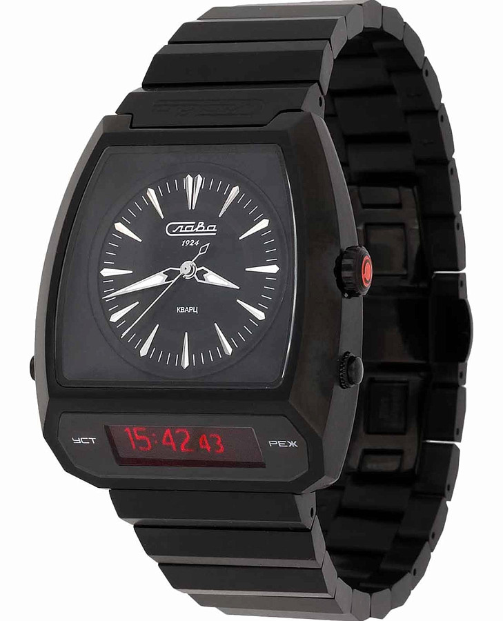 Часы Слава Погоня 9004737/100-GL32 — мужские, черный