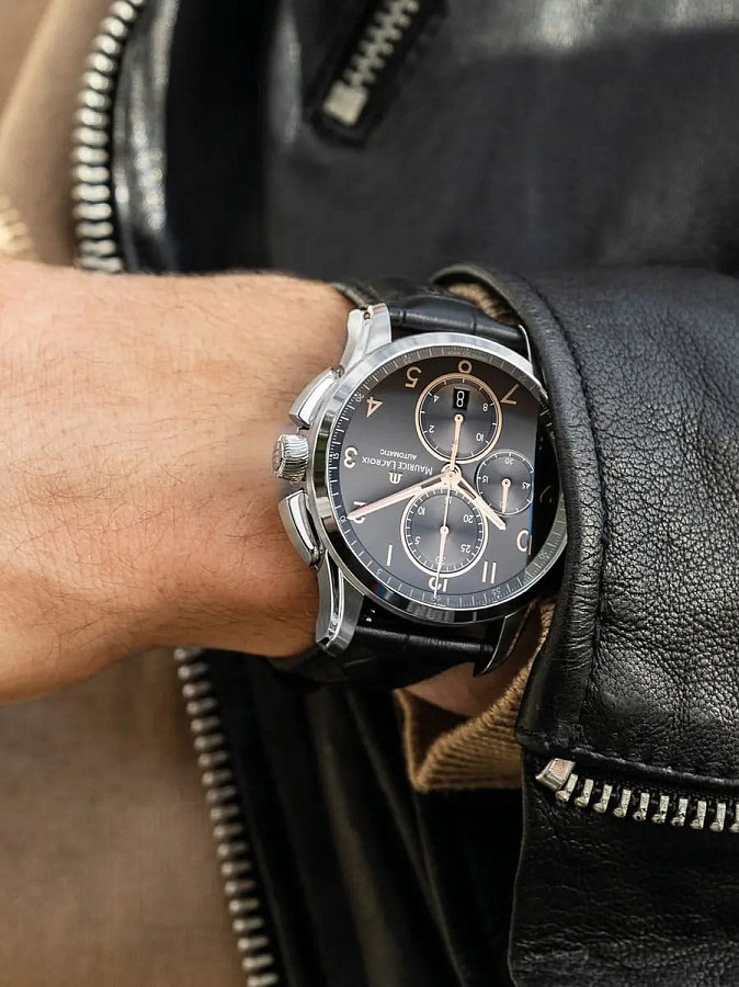 Часы Maurice Lacroix Pontos Chronograph 43mm PT6388-SS001-321-2 — механические, металл сталь