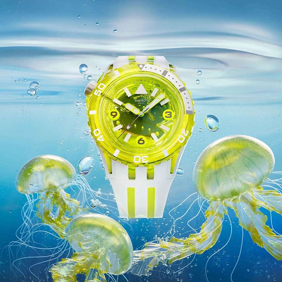Часы Swatch Egg Yolk SSCU09J100 — кварцевые, биокерамика
