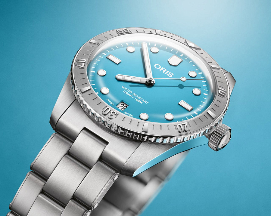 Часы Oris Divers Sixty‑Five 'Cotton Candy' 01 733 7771 4055-07 8 19 18 — сталь, Швейцария