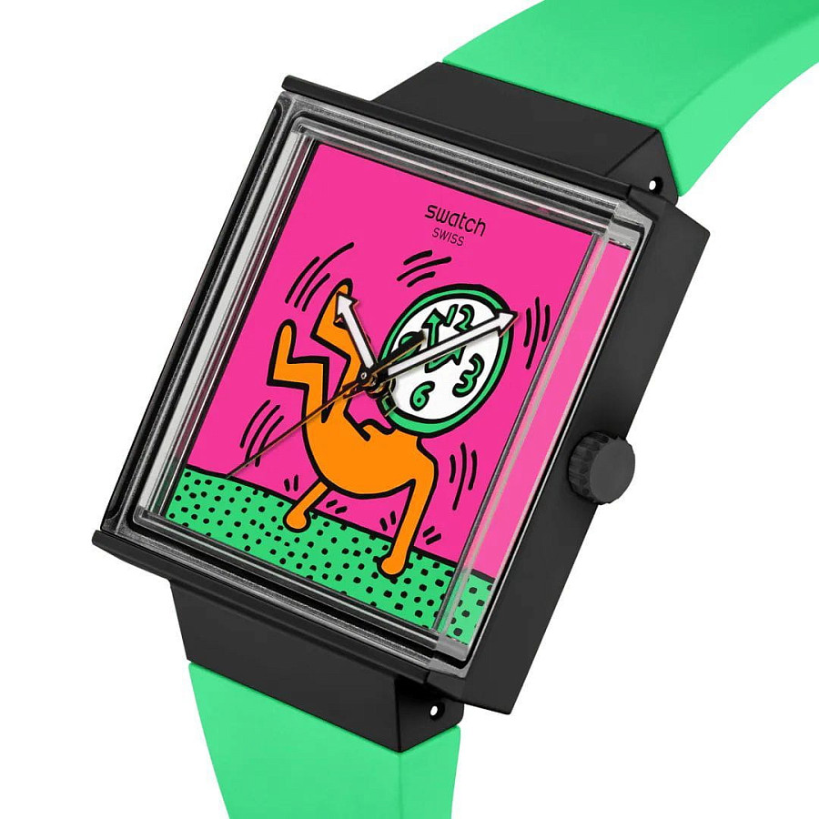 Часы Swatch Square Bioceramic Standard SO34Z102 — кварцевые, биокерамика