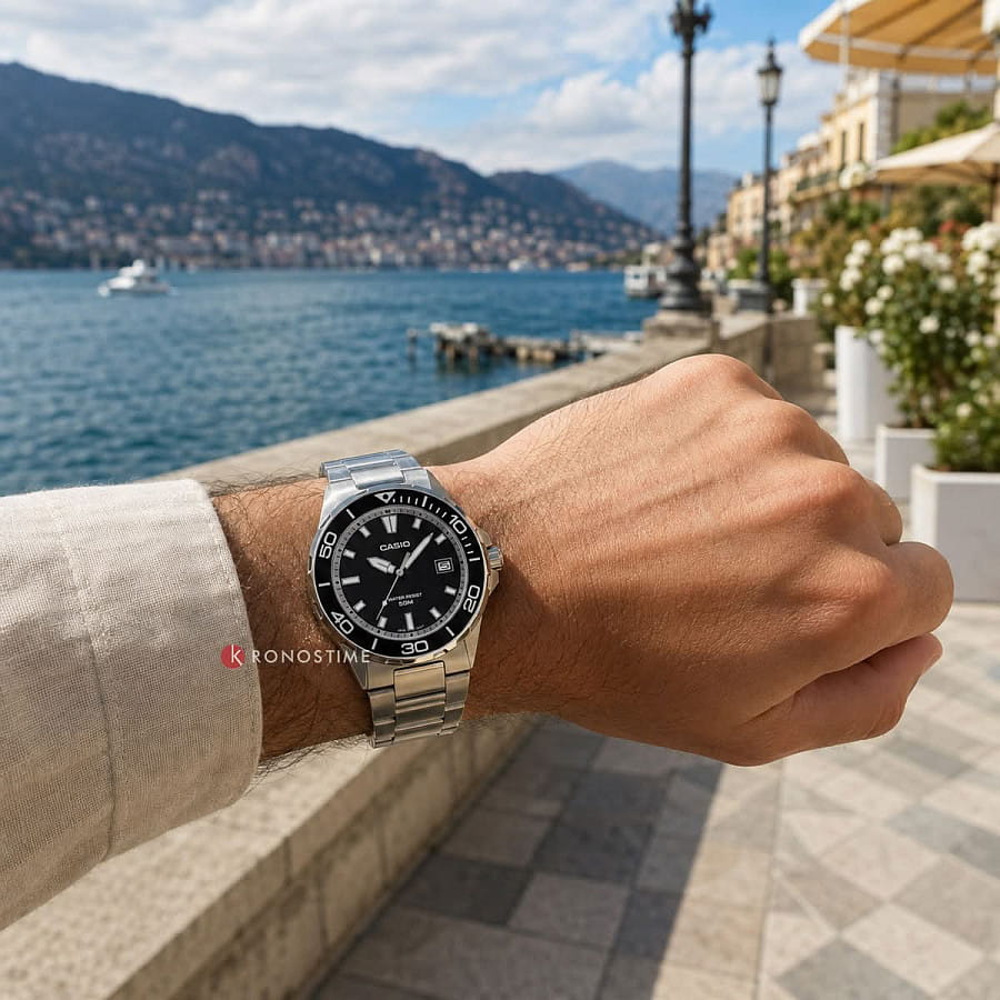 Часы Casio Collection MTD-145D-1A — кварцевые, сталь металл