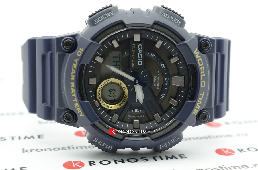 Часы Casio Collection AEQ-110W-2AVDF (AEQ-110W-2A) — пластик, мужские