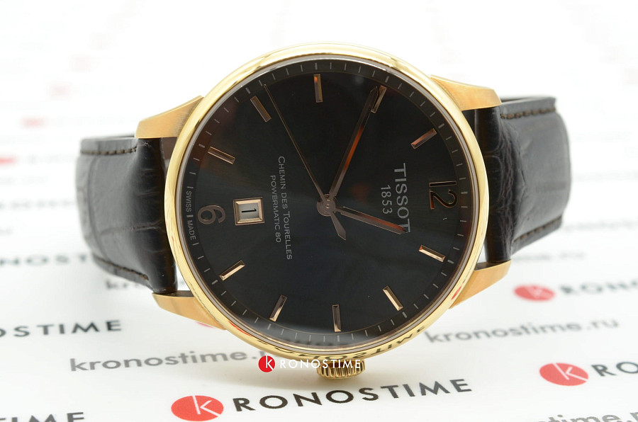 Часы Tissot Chemin des Tourelles Powermatic 80 T099.407.36.447.00 — кожаный, мужские